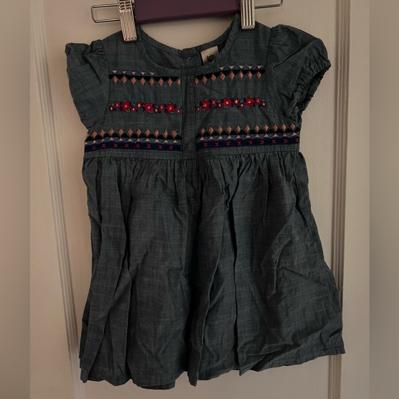 Oshkosh soft denim dress with embroidered detail - Picture 1 of 4